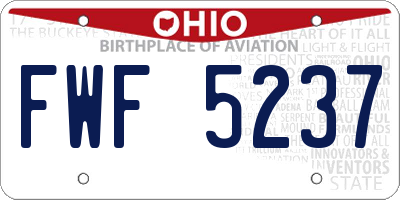 OH license plate FWF5237