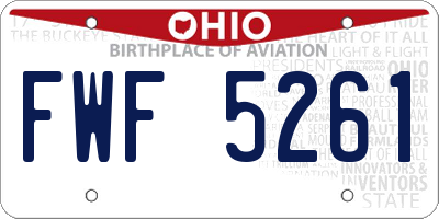 OH license plate FWF5261