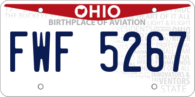 OH license plate FWF5267