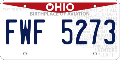 OH license plate FWF5273