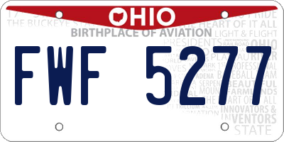 OH license plate FWF5277