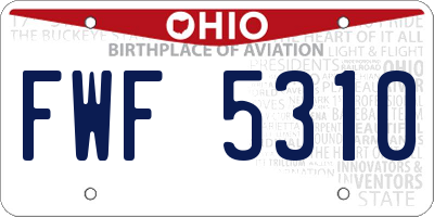OH license plate FWF5310