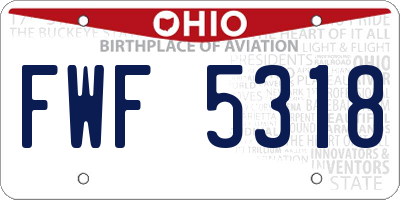 OH license plate FWF5318