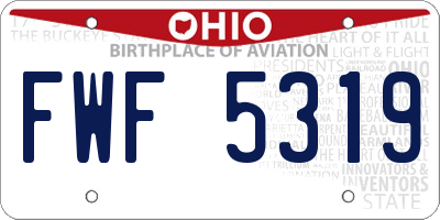 OH license plate FWF5319