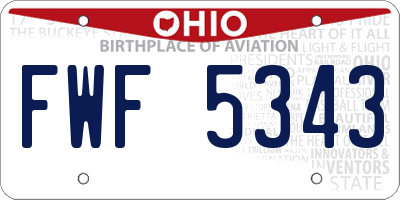 OH license plate FWF5343
