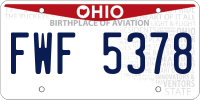 OH license plate FWF5378