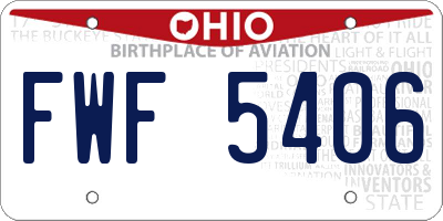 OH license plate FWF5406