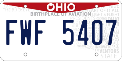OH license plate FWF5407