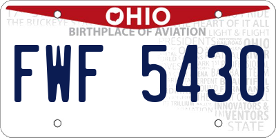 OH license plate FWF5430