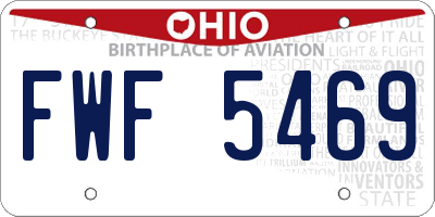 OH license plate FWF5469