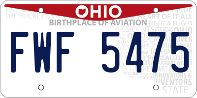 OH license plate FWF5475
