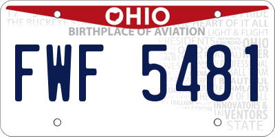 OH license plate FWF5481