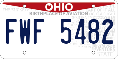 OH license plate FWF5482