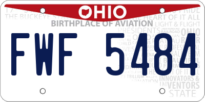 OH license plate FWF5484