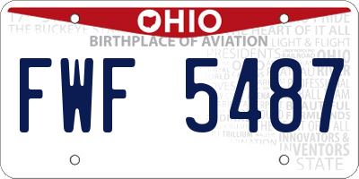 OH license plate FWF5487