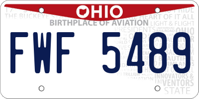OH license plate FWF5489