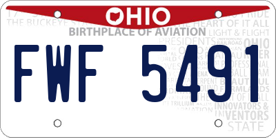 OH license plate FWF5491