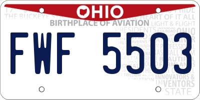 OH license plate FWF5503