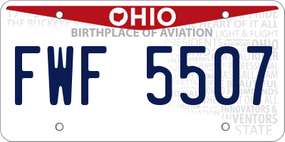OH license plate FWF5507