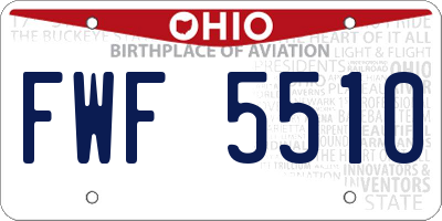 OH license plate FWF5510