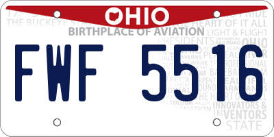 OH license plate FWF5516