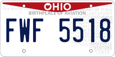 OH license plate FWF5518