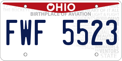 OH license plate FWF5523