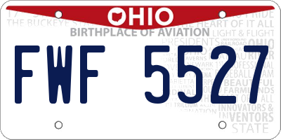 OH license plate FWF5527