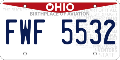 OH license plate FWF5532
