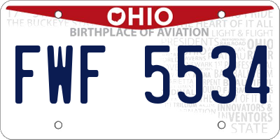OH license plate FWF5534