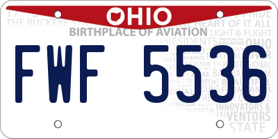 OH license plate FWF5536
