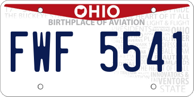 OH license plate FWF5541