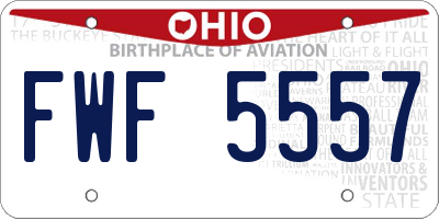OH license plate FWF5557