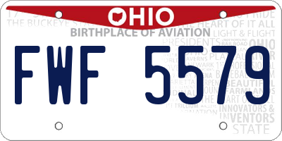 OH license plate FWF5579