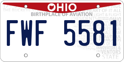 OH license plate FWF5581