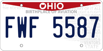 OH license plate FWF5587