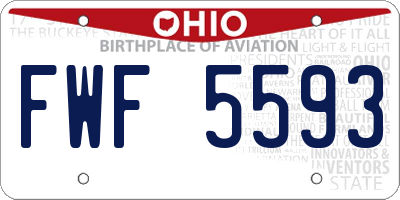 OH license plate FWF5593