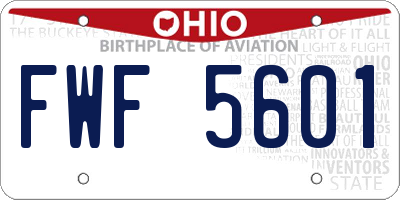 OH license plate FWF5601