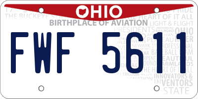 OH license plate FWF5611