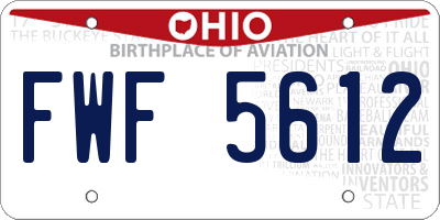 OH license plate FWF5612