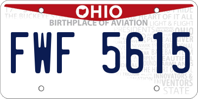OH license plate FWF5615