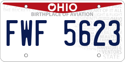 OH license plate FWF5623