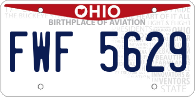 OH license plate FWF5629