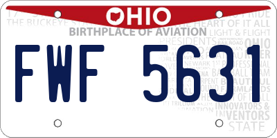 OH license plate FWF5631