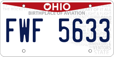 OH license plate FWF5633