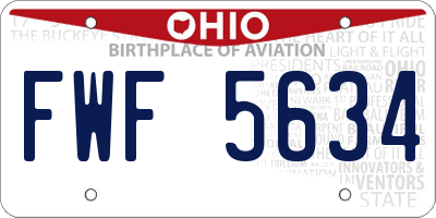 OH license plate FWF5634