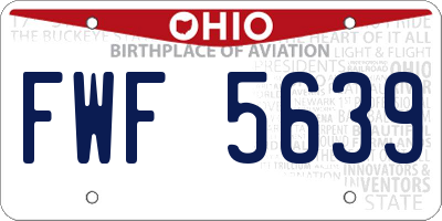OH license plate FWF5639