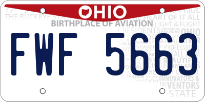 OH license plate FWF5663