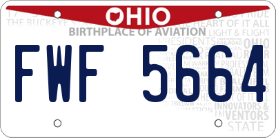 OH license plate FWF5664