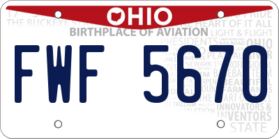 OH license plate FWF5670
